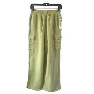 No Boundaries Womens Soft Fleece Cargo Jogger Sweatpants Barely Lime XS 0-2